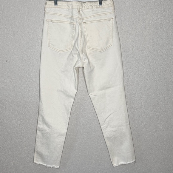 Topshop Straight Leg Cream Jeans Normcore Minimalist - Picture 5 of 7